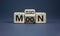 Moon mission symbol. Turned a cube with words `Moon mission`. Beautiful grey background. Business, science and moon mission