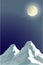 The moon and mountains