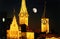 Moon night city Zurich