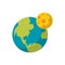 Moon orbiting earth flat icon image