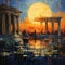 Moon Over The Acropolis: A Dramatic Neoclassical Painting