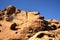 Moon over Desert rock formations