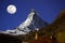 Moon over the Matterhorn, Switzerland