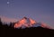 Moon over Mount Jefferson, Cascade Mountains, Oregon