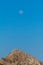 The moon over a peak near the Rifugio Duca degli Abruzzi, 2388m, Campo Imperatore, Abruzzo, Italy