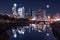 Moon over the Philadelphia Night Skyline