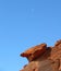 Moon over Red Sandstone near Lake Mead, Nevada.