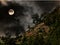 Moon over San Juan Mountains near Silverton, Colorado