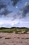 Moon over sand dunes at Bonna Point