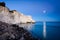Moon over The Seven Sisters - Sussex, England