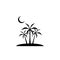 moon, palm icon. Element of ramadan icon. Premium quality graphic design icon. Signs and symbols collection icon for websites, web