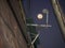 The moon and parabolic antenna