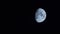 Moon passing horizontal. UHD 4k timelapse