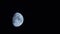 Moon passing horizontal. UHD 4k timelapse