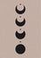 Moon phases poster. Mid century lunar minimalist art decor, magic contemporary print. Vector design