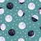 Moon phases watercolor seamless pattern