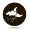 Moon, rain and cloud icon. Weather forecast.