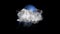 Moon rain lightning, weather forecast icon with alpha channel