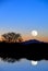 Moon Reflection in Evening Blue