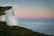 Moon rise over Seven Sisters landscape, Sussex, England