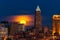Moon rising over Cleveland