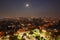 Moon rising in Santiago chile