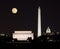 Moon rising in Washington DC