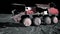 Moon rover on the moon. space expedition. Realistic 3d animation