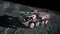 Moon rover on the moon. space expedition. Realistic 3d animation