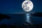 Moon on the sea of Sardinia