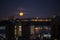 Moon setting in New York