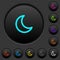 Moon shape dark push buttons with color icons