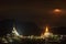 Moon shine above wat Phachonkeaw