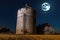 moon shining down on silo filled with harvest moon nights