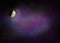 Moon shining in space full of stars and ultra-violet nebula