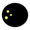 Moon. Silhouette. Round celestial body with yellow luminous spots. Full moon. Earth satellite. Vector illustration.