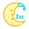 moon sleeping color icon vector illustration