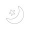 Moon star phase outline icon. Signs and symbols can be used for web, logo, mobile app, UI, UX