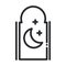 Moon and star temple ramadan arabic islamic celebration line style icon