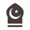 Moon and star temple ramadan arabic islamic celebration silhouette style icon