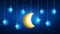 Moon and stars, best loop video background for lullabies put a baby sleeping, relaxing and calming