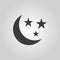 The moon and stars icon. Night, sleep symbol. Flat