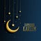 Moon and stars ramadan kareem background