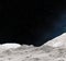 Moon surface. Realistic 3d render of moon and space. Space and planet. Satellite. Nebula. Stars. Elements of this image