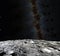 Moon surface. Realistic 3d render of moon and space. Space and planet. Satellite. Nebula. Stars. Elements of this image
