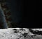 Moon surface. Realistic 3d render of moon and space. Space and planet. Satellite. Nebula. Stars. Elements of this image