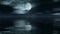 Moon time lapse with reflection over ocean, stock footage