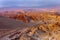 Moon Valley, Valle de la Luna at sunset, Atacama desert, Chile, South America