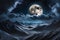 Moon veiled behind a swirling blanket of dark clouds ultra realistic generated by Ai