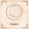 Moon. Vintage stylized outline drawing of the Moon. The symbols of astrology and astronomy